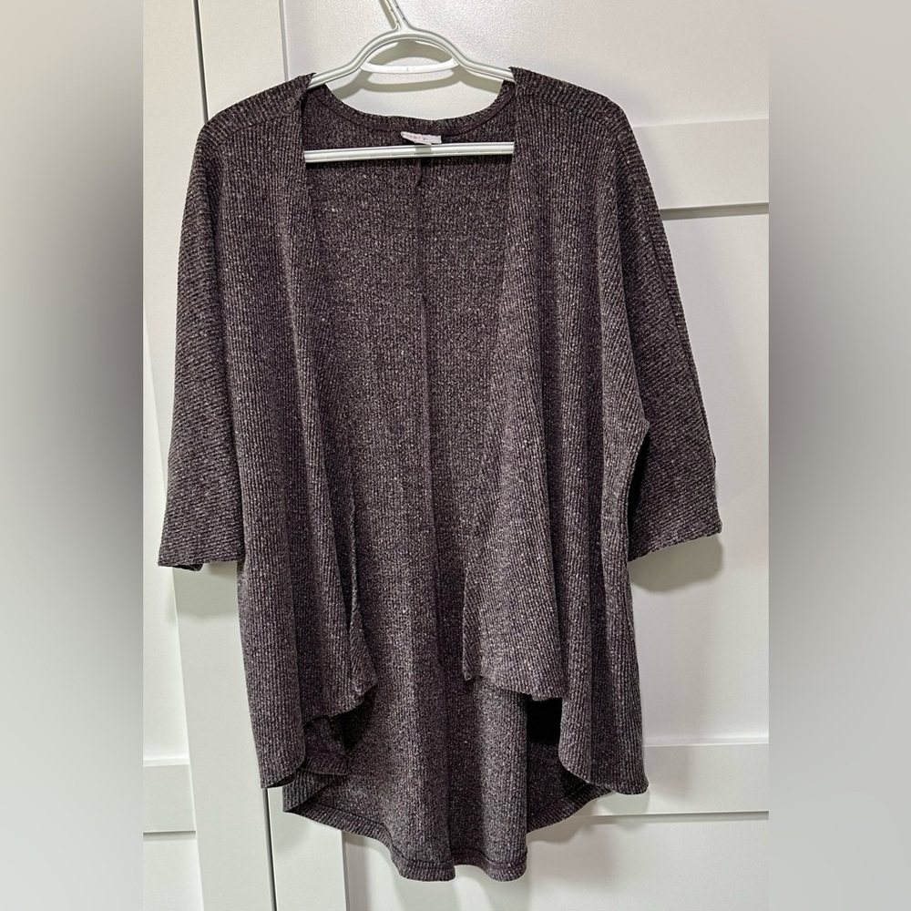 LuLaRoe Heathered Purple Open Front Cardigan – Size Small